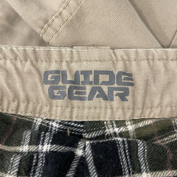 GUIDE GEAR Mens 32x30 Khaki Flannel Lined Cargo Canvas Outdoor Warm Winter Pants - Picture 7 of 16